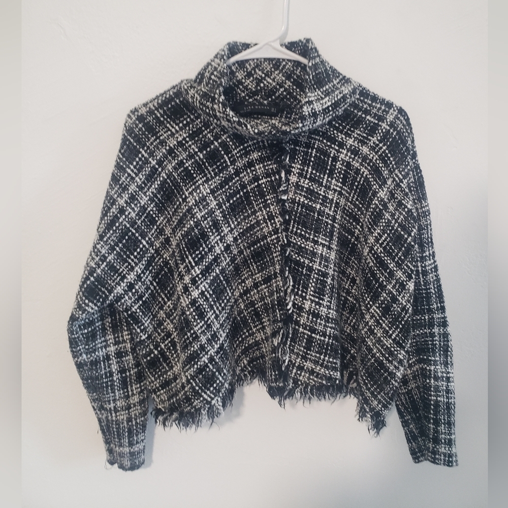 ⚡ Sale  Zara Black and White Plaid Jacket